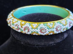 Vintage BOHO CHIC Beadwork Bangle Bracelet vintage Coachella hippie – b1107