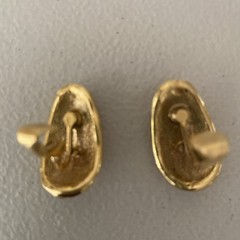 2 Tone Shiny Pink & Gold Tone Clip Oval Earrings