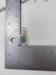 Vintage 925 Sterling Silver Abalone Boho Teardrop Pendant