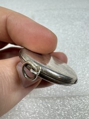 Antique Sterling Silver Art Nouveau Repousse Lady Crescent Moon & Stars Locket