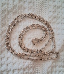 54″ Silvertone Vintage Chain West Germany Silver Alloy