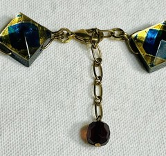 Vintage Signed 1992 Museum Modern Art Lucite Necklace Tiffany Mosaic Collection