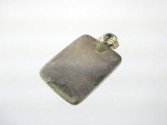 Vintage Southwestern Sterling Silver Malachite Cabochon Pendant 2.8g 7/8 Inch