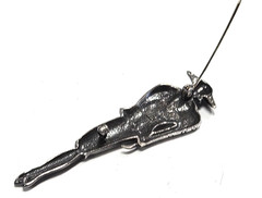 Vintage 925 Sterling Silver Art Deco Glam Fashion Lady Woman Pin / Brooch