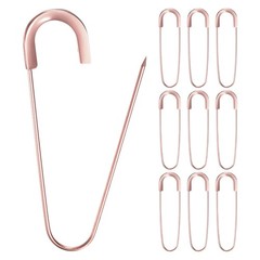 M METERXITY Safety Pins Rose Gold 3.15 inch 10 Pack Brooch