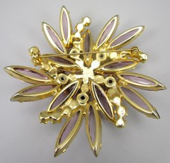 LOVELY 1960’S JULIANA DELIZZA & ELSTER LILAC RHINESTONE BROOCH & EARRINGS SET