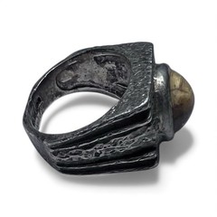 Vintage Sterling Silver Ring – Tiger’s Eye Cabochon Men’s Ring Size 8.5, 11.25g