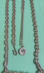 Vintage LISNER Signed Pendant & Necklace in Silver Tone