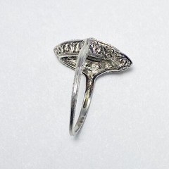 Art Deco Platinum Filigree 0.24ctw Diamond Size 5.5 Ring 3.7g