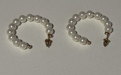 Lot of 3 pair Gold Tone Pearl Earrings Costume Jewelry Pierced Post Hoops