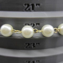 Vintage Tassel Necklace MCM Simulated Pearl Gold Tone 22 Inch