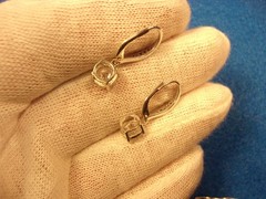 3 PAIRS OF STERLING SILVER EARRINGS: CZ HOOPS, STUDS/DROPS; GOLD PLATED HOOPS
