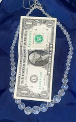 Vintage glass bead necklace clear faceted crystal restring redo deco varied size