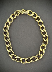 VINTAGE CHRISTIAN DIOR GOLD TONE BEAUTIFUL GOURMETTE STYLE CURB NECKLACE CHOKER