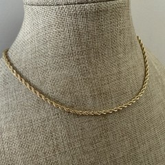 Vintage 90s REVLON twisted classic rope chain necklace in gold tone