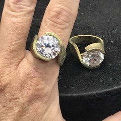 Vintage 18KT GE Gold Plated & Cubic Zirconia Statement Look Ring varied sizes