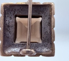 Vintage Square Sterling Silver and Smoky Quartz Drop Earrings Marked 925