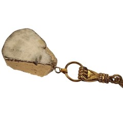 Designer John Wind Maximal Art Hand Door Knocker Geode Gold Tone Necklace