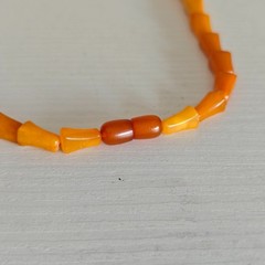 Amber necklace, Stone Beads Vintage Soviet Baltic jewelry amber 28 g.