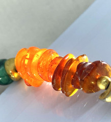 Genuine Natural Amber Stones Cognac Honey Color Beaded Necklace W/Other Stones