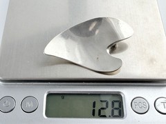 Vintage E Dragsted Denmark Sterling Silver Modernist Heart Pin Brooch 12g 2 Inch