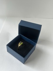 Vintage Green Cubic Zirconia Ring Gold Plated Womens Size 7.5