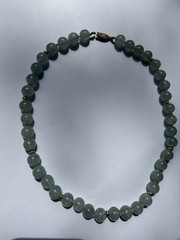 Vintage natural Aqua Marine Necklace With Gold Filled Beads And Clasp! 18”