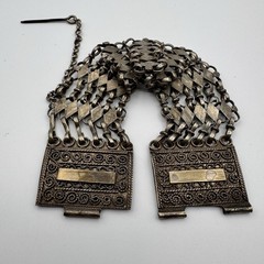 Antique Ottoman Turkish Silver Tone Filigree Stick Pin Bracelet 8.25″