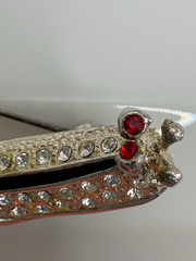 Vintage 1980s Signed ROMAN AUSTRIAN CRYSTALS Silver Tone Snail Brooch Pin