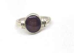 Sterling Silver Ring 6.5 US Size Real Natural Red 6 Rays Star Ruby Gemstone