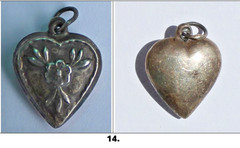 Vintage 1940s Sterling Silver Puffy Heart Charms WWII Sweetheart CHOOSE ONE
