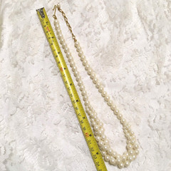 Vintage Faux Pearl Necklace Plastic Beaded Torsade style Collar 19″