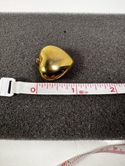Vintage Monet Gold Plated Puffy Heart Pendant Signed •Monet See Description