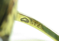 Antique French 1920’s Green Stone 13KY Ring Size 5.5 UK-K1/2 9.26Ct Art Deco