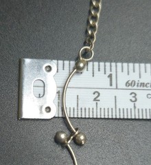 Vintage Sterling Silver 925 Modernist Bone Design Necklace Bar & Ball