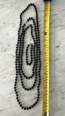 Vintage Set: 3 Black Bead Necklaces with Matching Bracelet