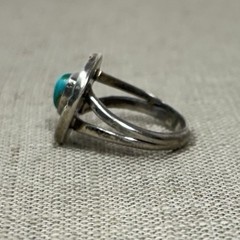 Vintage Southwest NA Style TESTED UNMARKED Sterling Silver Turquoise Ring Sz 7