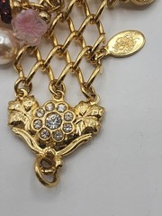 Vintage RARE Signed Kirks Folly Goldtone Blushing Heart Watch 1994 7.5″