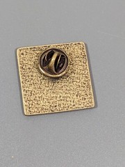 Vintage Love Builds Up Floral Square Bronze Tone Pin