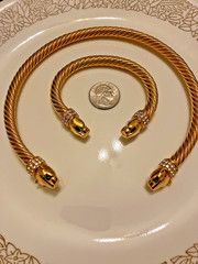 rare vintage Jackie Collins panther necklace and bracelet set.