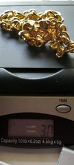 Vintage 1980’s Anne Klein Couture Gold Tone Knot Link Choker Necklace 17in