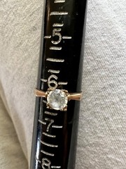 Beautiful antique art deco clear Spinel 10k yg ring size 6.25 in orig. ring box