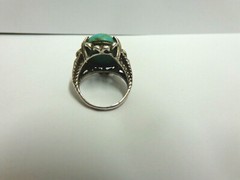 vintage turquoise sterling silver ring sz 5.50 wgt 6.5 grams lg sz stone
