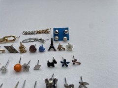 SINGLE Pierced Stud Earring Lot Craft Jewelry Art Metal Glass Acrylic 60 Earring