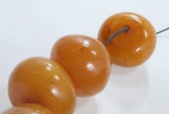 Vtg Egg Yolk Butterscotch Amber Bakelite Chunky Beads 40-45mm x 30mm, 326+ Grams
