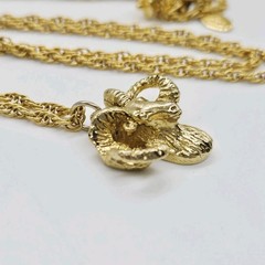 Ram Head Gold Toned Pendant Horoscope Aries on Joan Rivers Rope Necklace 28 in