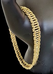 Vintage Lady Remington Gold Tone Bracelet~Beaded Edge Detail~1980s