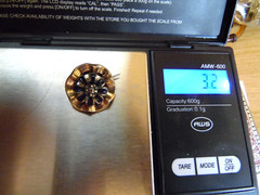 Rare Georgian Rose Cut Diamond and Gold Pin Mid 1700’s 3.2grams, 14Kt. Gold
