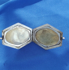 ORIGINAL Antique Deco STERLING SILVER 925 Pendant Vintage Hexagon Lozenge Locket