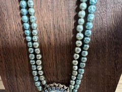 Vtg Necklace Faux Pearl Rhinestone – choker style -appro. 16 inches